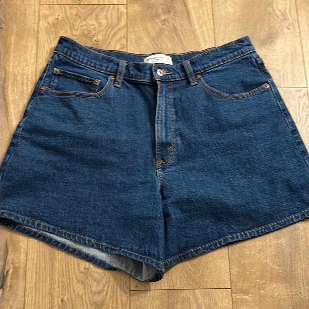 Classic Blue Denim Women's Shorts. Abercrombie dad short high rise curve love